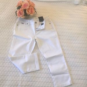 New! Crop white jeans